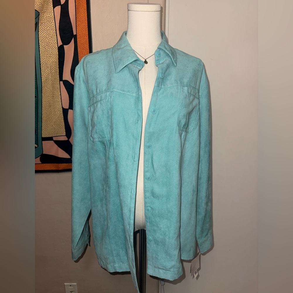 croft & barrow Aqua Button-Down Shirt